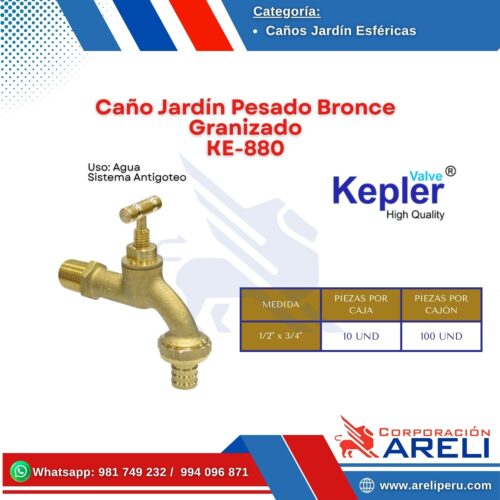 Caño Jardín Pesado Bronce Granizado KE-880
