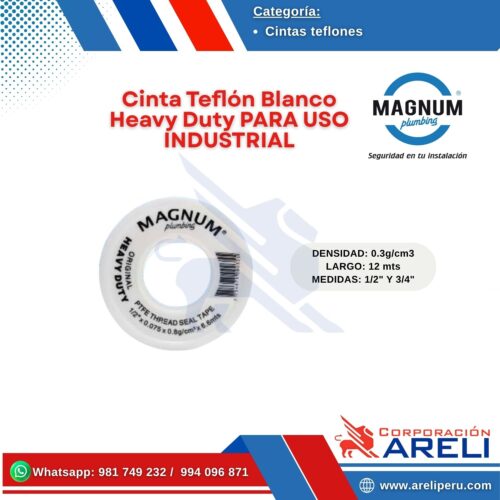 Cinta Teflón Blanco Heavy Duty PARA USO INDUSTRIAL Magnum