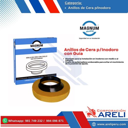 Anillos de Cera p/Inodoro con Guía Magnum