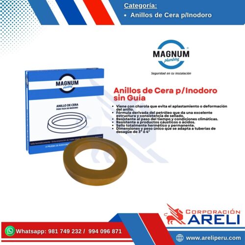 Anillos de Cera p/Inodoro sin Guía Magnum