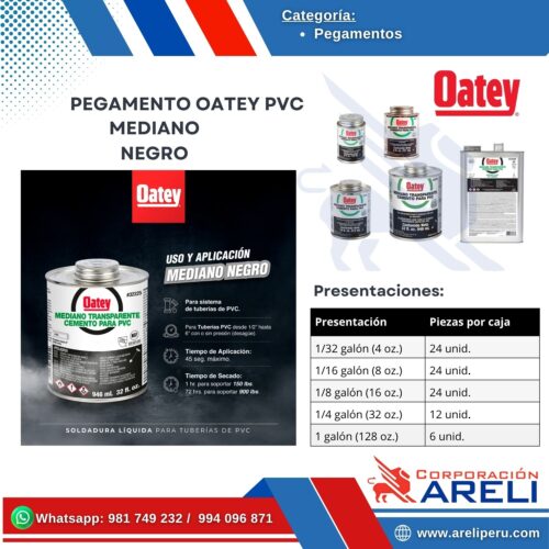 PEGAMENTO OATEY PVC MEDIANO NEGRO