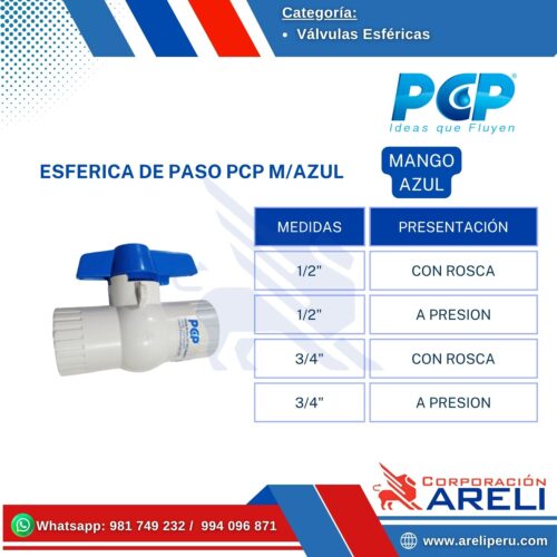 ESFERICA DE PASO PCP M/AZUL