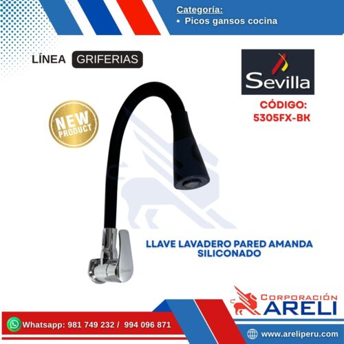LLAVE LAVADERO PARED AMANDA SILICONADO
