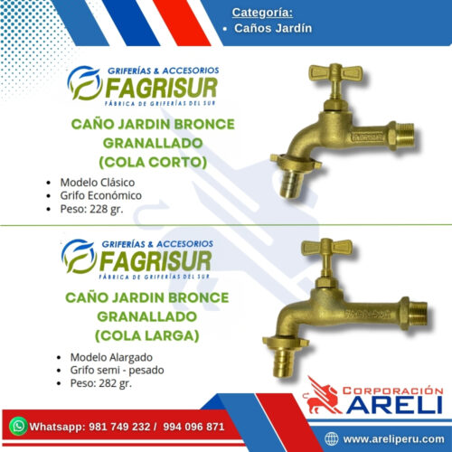 CAÑO JARDIN BRONCE GRANALLADO FAGRISUR