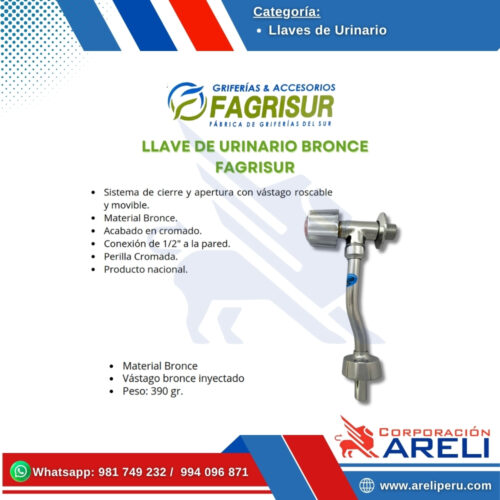 LLAVE DE URINARIO BRONCE FAGRISUR