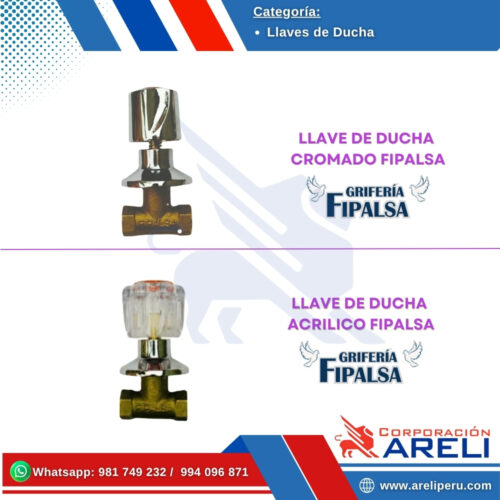 LLAVE DE DUCHA CROMADO Y ACRILICO FIPALSA