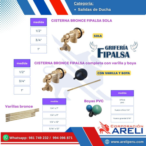 VALVULAS CISTERNA BRONCE FIPALSA