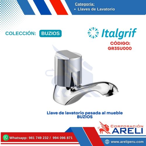 Llave de lavatorio pesada al mueble BUZIOS - ITALGRIF