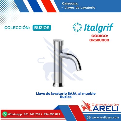 Llave de lavatorio BAJA, al mueble Buzios - ITALGRIF