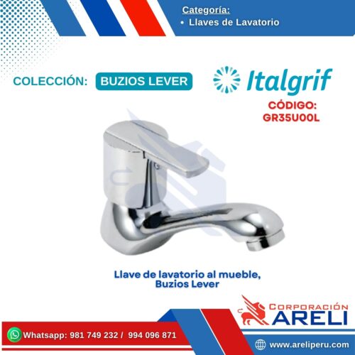 Llave de lavatorio al mueble, Buzios Lever - ITALGRIF