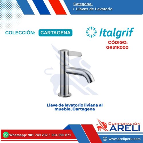 Llave de lavatorio liviana al mueble, Cartagena - ITALGRIF