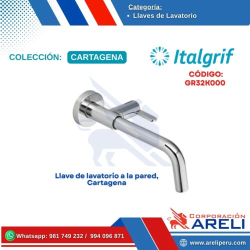 Llave de lavatorio a la pared, Cartagena - ITALGRIF