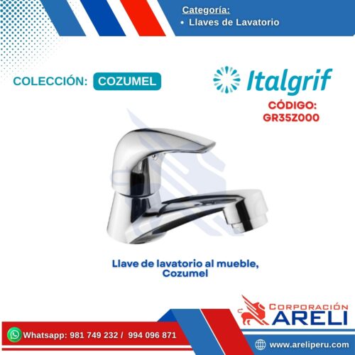 Llave de lavatorio al mueble, Cozumel - ITALGRIF