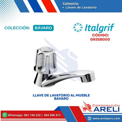 LLAVE DE LAVATORIO AL MUEBLE BAVARO - ITALGRIF
