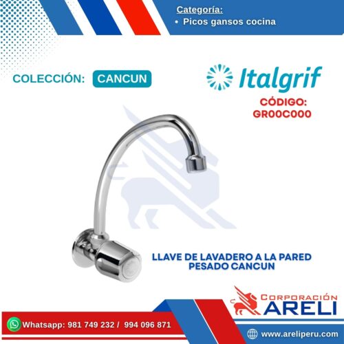LLAVE DE LAVADERO A LA PARED PESADO CANCUN - ITALGRIF