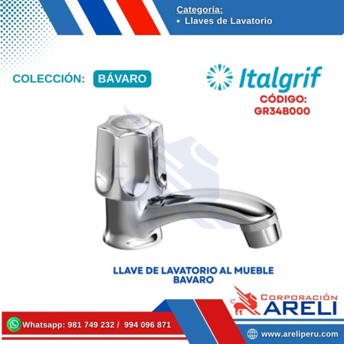 LLAVE DE LAVATORIO AL MUEBLE BAVARO - ITALGRIF