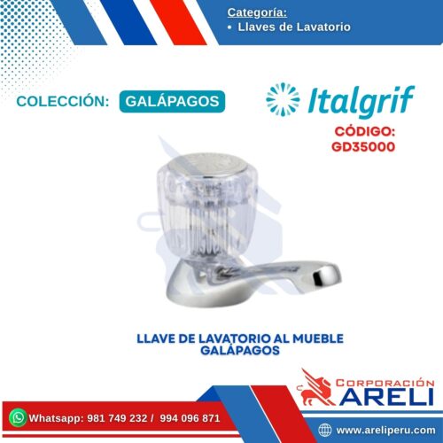 LLAVE DE LAVATORIO AL MUEBLE GALÁPAGOS - ITALGRIF