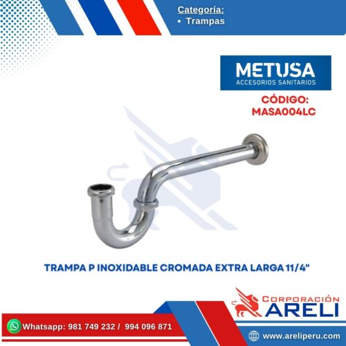TRAMPA P INOXIDABLE CROMADA EXTRA LARGA 11/4" - METUSA