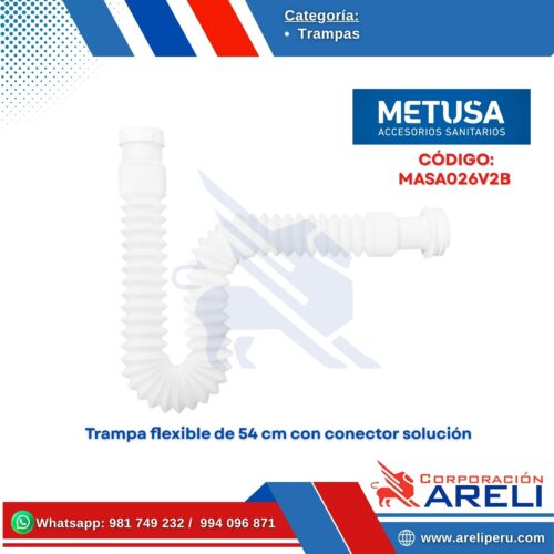 Trampa flexible de 54 cm con conector solución - METUSA