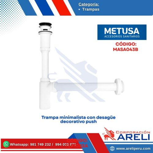 Trampa minimalista con desagüe decorativo push - METUSA