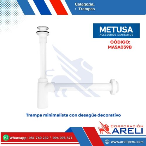 Trampa minimalista con desagüe decorativo - METUSA