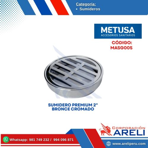 SUMIDERO PREMIUM BRONCE CROMADO 2", 3" Y 4" - METUSA
