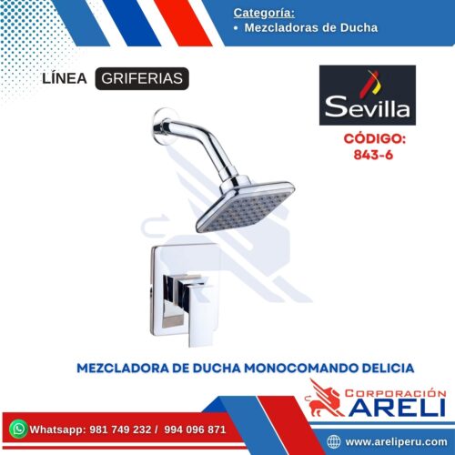 MEZCLADORA DE DUCHA MONOCOMANDO DELICIA SEVILLA