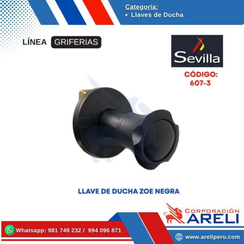 LLAVE DE DUCHA ZOE NEGRA SEVILLA