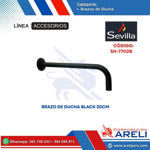 BRAZO DE DUCHA BLACK 30CM SH-7702B SEVILLA