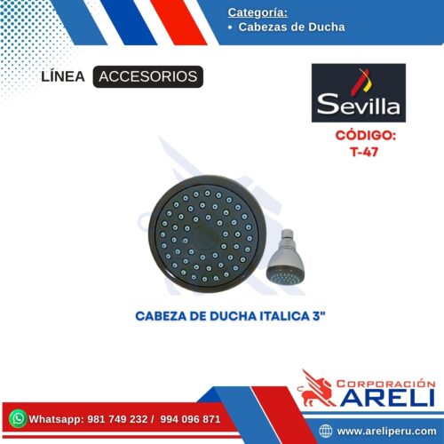 CABEZA DE DUCHA ITALICA 3" SEVILLA