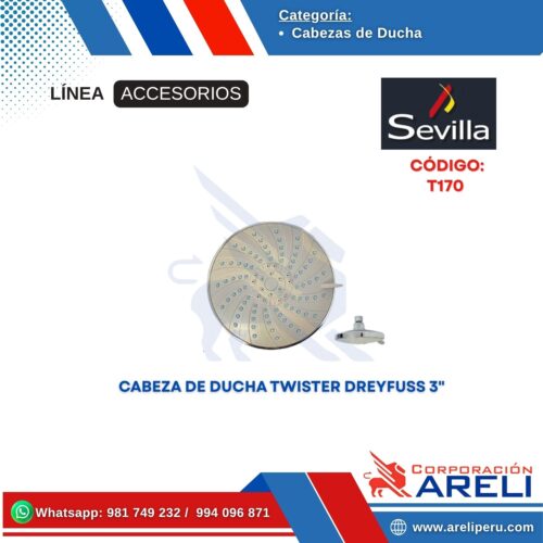 CABEZA DE DUCHA TWISTER DREYFUSS 3" SEVILLA