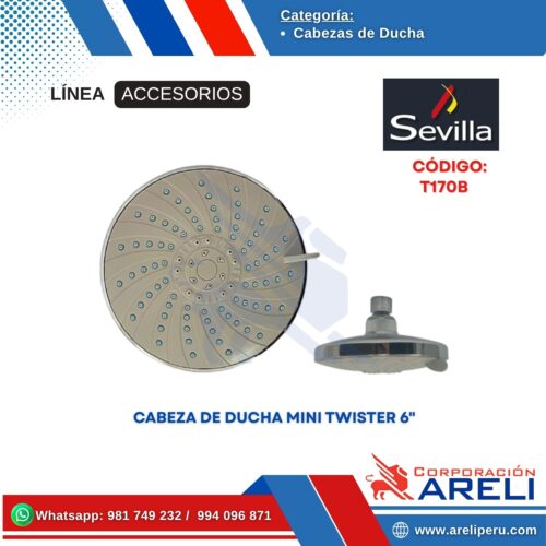 CABEZA DE DUCHA MINI TWISTER 6" SEVILLA