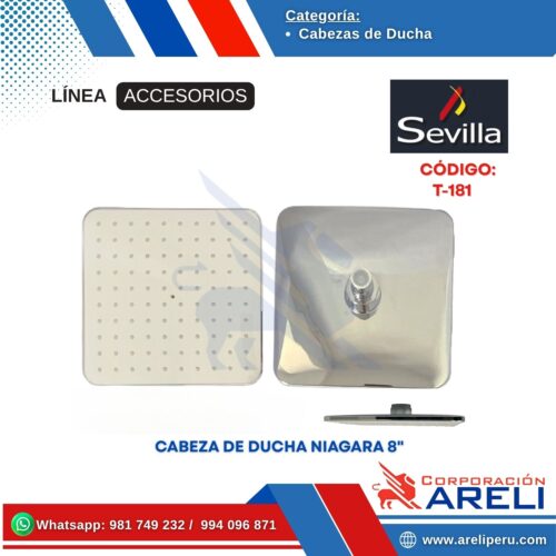 CABEZA DE DUCHA NIAGARA 8" SEVILLA