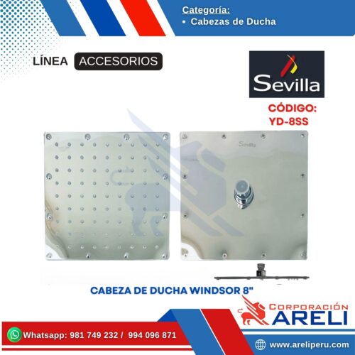 CABEZA DE DUCHA WINDSOR 8" SEVILLA