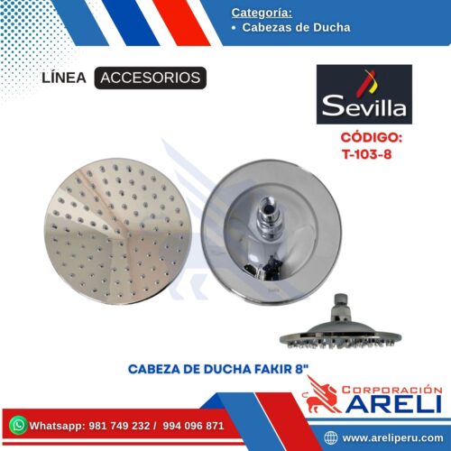 CABEZA DE DUCHA FAKIR 8" SEVILLA