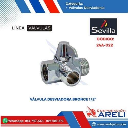VÁLVULA DESVIADORA BRONCE 1/2" SEVILLA