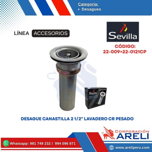 DESAGUE CANASTILLA 2 1/2" LAVADERO CR PESADO SEVILLA