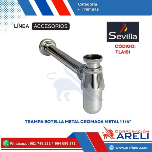 TRAMPA BOTELLA METAL CROMADA METAL 1 1/4" SEVILLA