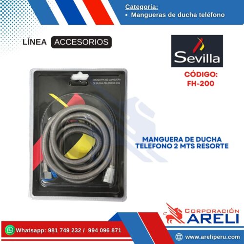 MANGUERA DE DUCHA TELEFONO 2 MTS RESORTE SEVILLA