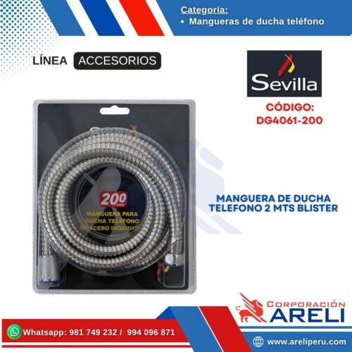 MANGUERA DE DUCHA TELEFONO 2 MTS BLISTER SEVILLA