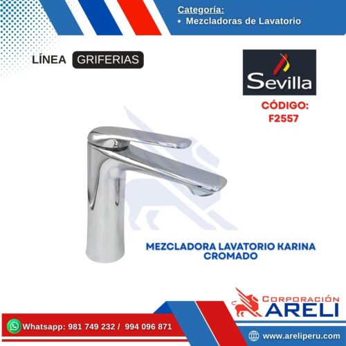 MEZCLADORA LAVATORIO KARINA CROMADO- SEVILLA