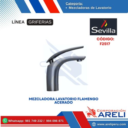 MEZCLADORA LAVATORIO FLAMENGO ACERADO SEVILLA