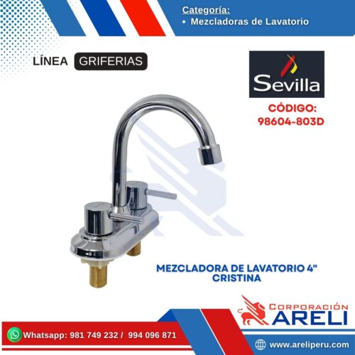 MEZCLADORA DE LAVATORIO 4" CRISTINA- SEVILLA