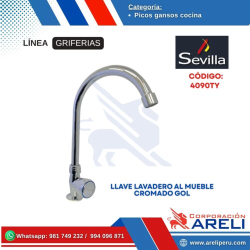 LLAVE LAVADERO AL MUEBLE CROMADO GOL- SEVILLA