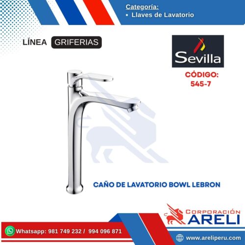 CAÑO DE LAVATORIO BOWL LEBRON SEVILLA