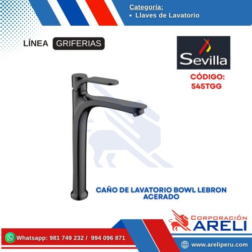 CAÑO DE LAVATORIO BOWL LEBRON ACERADO SEVILLA