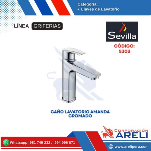 CAÑO LAVATORIO AMANDA CROMADO SEVILLA