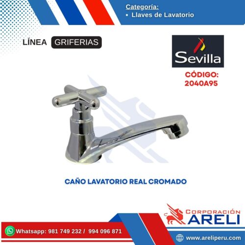 CAÑO LAVATORIO REAL CROMADO SEVILLA