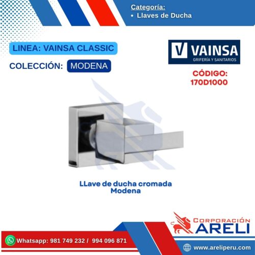 LLave de ducha cromada Modena Coleccion Modena - VAINSA