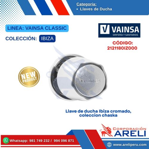 Llave de ducha Ibiza cromado, coleccion chaska - VAINSA